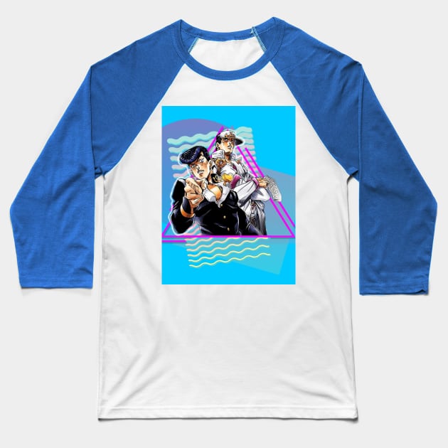 Jotaro + Josuke Baseball T-Shirt by jadehydra